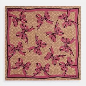 Coach Signature Bow Print Silk Bandana # CZ527
